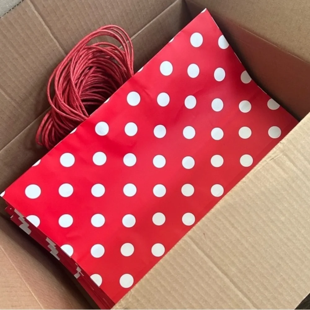 New Bundle of 12 Target Spritz Red Polka Dot Gift bags
